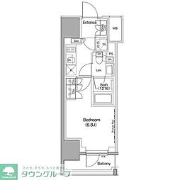 ザ・パークハビオ麻布十番 1Kの間取図画像