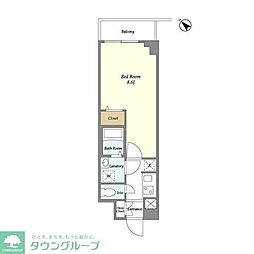 ライトテラス多摩川 1Kの間取図画像