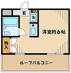 モビーレ等々力 1Kの間取図画像