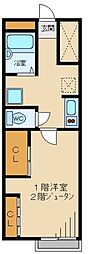東武越生線 東毛呂駅 徒歩13分の賃貸アパート 1階1Kの間取り