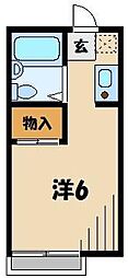 キャトルセゾンわかば 1Kの間取図画像
