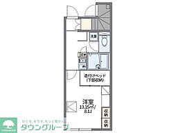 東武東上線 鶴ヶ島駅 徒歩22分の賃貸アパート 1階1Kの間取り