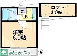 東武東上線 北坂戸駅 徒歩5分の賃貸アパート 1階1Kの間取り