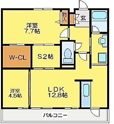 メゾン・ド・大手町 4階2SLDKの間取り
