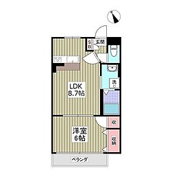 ランドール坂戸 1Kの間取図画像