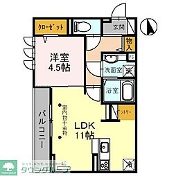 La meilleure 1LDKの間取図画像