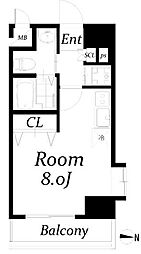 アクアタウンイースト2 ワンルームの間取図画像