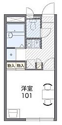 レオパレスバロン2 1Kの間取図画像