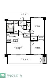 ルフォン・ワカバ 2LDKの間取図画像