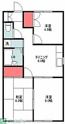 ハミングコート 3DKの間取図画像