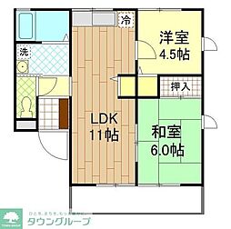 シティハイムパーシモン 2LDKの間取図画像