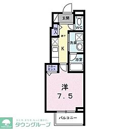 ライズ脇田町I 1Kの間取図画像
