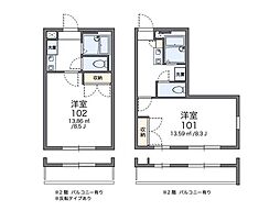 レオパレスサワ 1Kの間取図画像