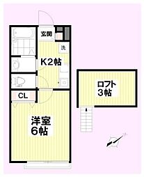 ブリーズフォーレ 1Kの間取図画像