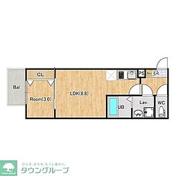 ジーメゾン狭山 1LDKの間取図画像