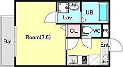 川越市大字大袋新田アパート 1Kの間取図画像