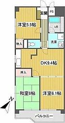 メゾンプレミール 3DKの間取図画像