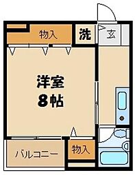 リエスふじみ野北野 1DKの間取図画像
