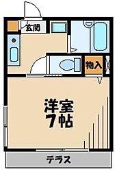 ドミール 1Kの間取図画像