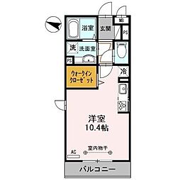 エミネンス2 ワンルームの間取図画像