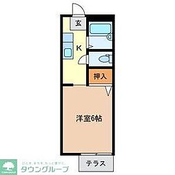 クレール溝端 1Kの間取図画像