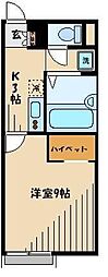 レオパレスイーグル6 1Kの間取図画像