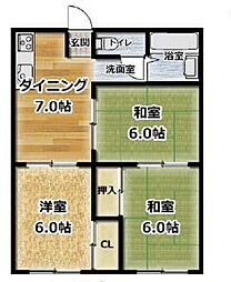 フォーブル旭 3DKの間取図画像