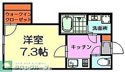 シャイン長瀬 1Kの間取図画像