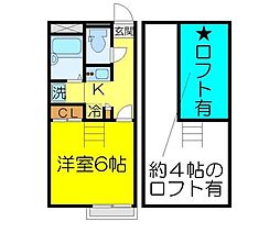 レオパレスクレール 1Kの間取図画像