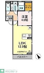 レジデンス甲州街道2 1LDKの間取図画像