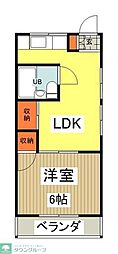 ハイツトダ 1LDKの間取図画像