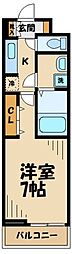 ジュネス 1Kの間取図画像