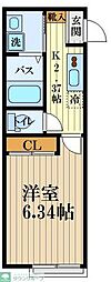 Dolce西国分寺 1Kの間取図画像