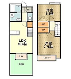 ルプティボア 2LDKの間取図画像