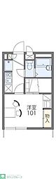 レオパレスゆたかはうす 1Kの間取図画像