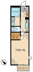 ラ・プランタン 1Kの間取図画像