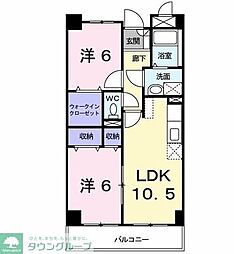 ポポラーレ 2LDKの間取図画像