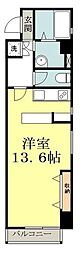 ネルメッツォ国分寺 ワンルームの間取図画像