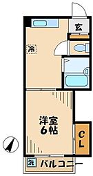 グランデージ89 1Kの間取図画像