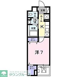 ゴールデンソレイル 1Kの間取図画像