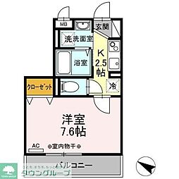 ダイヤモンドハイツ 1Kの間取図画像