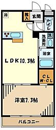 ソルビオス 1LDKの間取図画像