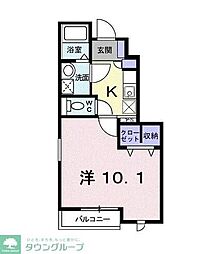 メゾンマロニエ 1Kの間取図画像