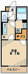 プリマベガ 1Kの間取図画像
