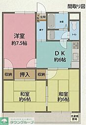 第二ヤマネハイム 3DKの間取図画像