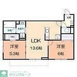 ルオント 2LDKの間取図画像