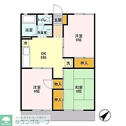 サンパレストミタ 3DKの間取図画像