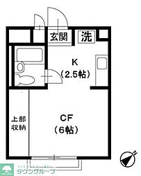 パル 1Kの間取図画像