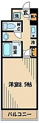 シャンブル高幡 1Kの間取図画像