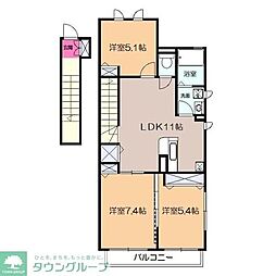 サンシャイン 3LDKの間取図画像